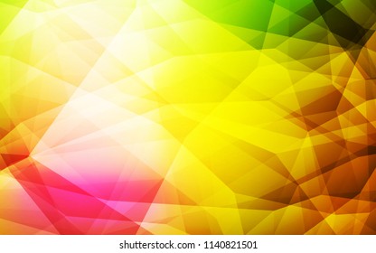 Light Pink, Yellow vector triangle mosaic cover. Modern abstract illustration with triangles. Best triangular design for your business.