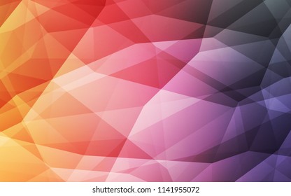 Light Pink, Yellow vector triangle mosaic template. Creative geometric illustration in Origami style with gradient. New template for your brand book.