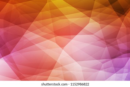 Light Pink, Yellow vector triangle mosaic cover. Creative illustration in halftone style with triangles. A new texture for your web site.
