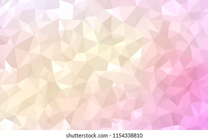 Light Pink, Yellow vector triangle mosaic cover. Colorful abstract illustration with triangles. Brand new style for your business design.