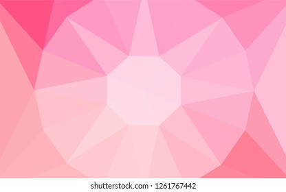 Light Pink, Yellow vector triangle mosaic texture with a diamond. Illustration in Origami style with gradient. Brand new design for your business.