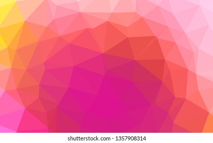 Light Pink, Yellow vector triangle mosaic template. Shining colored illustration in a Brand new style. New texture for your design.