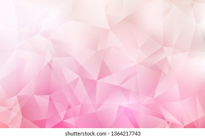 Light Pink, Yellow vector triangle mosaic texture. Elegant bright polygonal illustration with gradient. Textured pattern for your backgrounds.