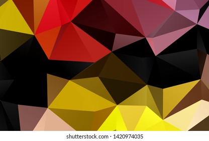 Light Pink, Yellow vector triangle mosaic texture. Colorful illustration in abstract style with gradient. The best triangular design for your business.