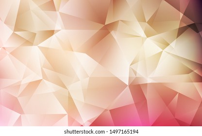 Light Pink, Yellow vector triangle mosaic background. Geometric illustration in Origami style with gradient.  Template for cell phone's backgrounds.