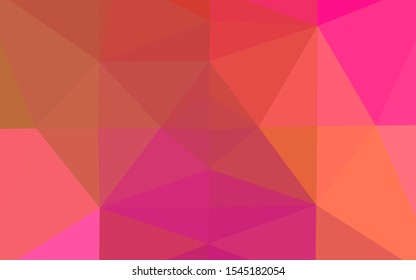 Light Pink, Yellow vector triangle mosaic template. A sample with polygonal shapes. Triangular pattern for your business design.