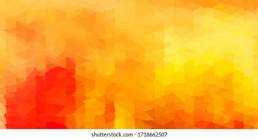 Light pink, yellow vector triangle mosaic wallpaper. Abstract illustration with elegant gradient triangles. Landing pages design.