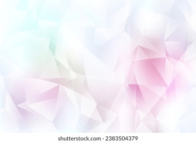 Fondo de mosaico en el triángulo del vector amarillo rosa claro. Ilustración geométrica en estilo Origami con gradiente.  Plantilla completamente nueva para su banner.