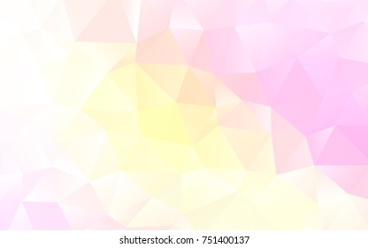 Light Pink, Yellow vector triangle mosaic background. Colorful abstract illustration with gradient. The completely new template can be used for your brand book.