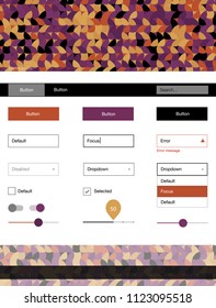 Light Pink, Yellow vector ui ux kit with circles. Beautiful ui ux kit with colorful dots in its header. This sample is for your landing page.