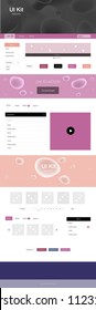 Light Pink, Yellow vector ui ux kit with lines, ovals. Colorful abstract illustration with gradient lines. Simple colorful design for websites.