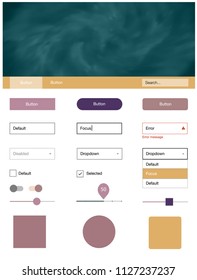 Light Pink, Yellow vector ui ux kit with space stars. Beautiful ui ux kit with colorful sky in its header. This sample is for your website.
