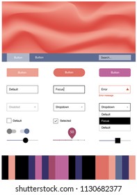 Light Pink, Yellow vector ui ux kit with lines, ovals. Shining curly illustration in marble style with gradient. Modern template for your landing page.