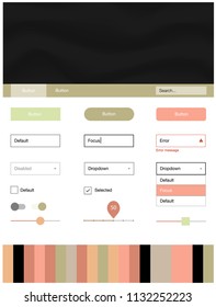 Light Pink, Yellow vector ui ux kit with lines, ovals. Elegant bright illustration with gradient  in memphis style. This sample is for your landing page.