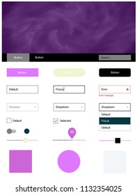 Light Pink, Yellow vector ui ux kit with space stars. Beautiful ui ux kit with colorful sky in its header. This sample is for your landing page.