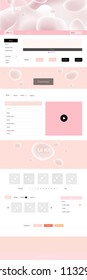 Light Pink, Yellow vector ui ux kit with lines, ovals. Shining curly illustration in marble style with gradient. Beautiful layout for websites, landing pages.