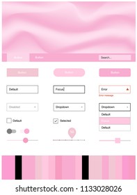 Light Pink, Yellow vector ui kit with bubble shapes. Creative illustration in halftone marble style with gradient. Modern template for your landing page.
