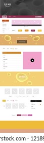 Light Pink, Yellow vector ui kit with bubble shapes. Colorful illustration in abstract memphis style with gradient. This template you can use for websites.
