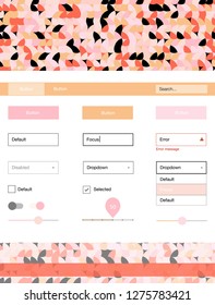 Light Pink, Yellow vector web ui kit with spheres. Modern Style guide with colorful gradient circles in its header. Simple colorful design for websites.