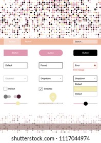 Light Pink, Yellow vector wireframe kit with dots. Decorative ui kit design in abstract style with colorful dots. This sample is for your landing page.