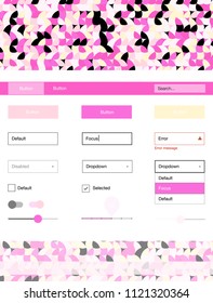 Light Pink, Yellow vector wireframe kit with dots. Simple Material Design Kit with colorful dots in header. This sample is for your landing page.