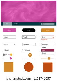 Light Pink, Yellow vector wireframe kit with galaxy stars. Beautiful ui ux kit with colorful sky in its header. This template you can use for websites.