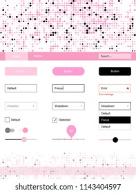 Light Pink, Yellow vector wireframe kit with dots. Colorful Style guide with circles on abstract background. Beautiful layout for websites, landing pages.