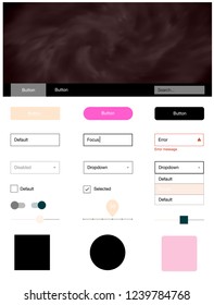 Light Pink, Yellow vector wireframe kit with galaxy stars. Colorful Style guide with stars on abstract background. Simple colorful design for websites.