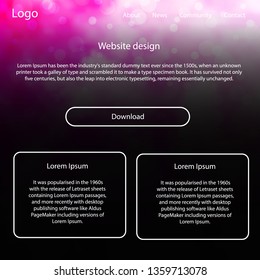 Light Pink, Yellow vector wireframe kit with galaxy stars. Simple Material Design Kit with colorful clouds in header. This sample is for your website.