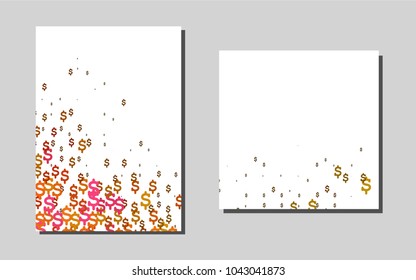 Light Pink, Yellowvector cover for Envelopes. Blurred decorative design in abstract style with textbox. Beautiful design for cover of notepads.