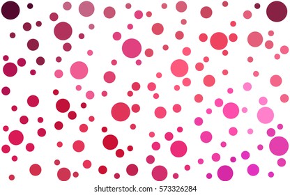 Light pink,red vector modern geometrical circle abstract background. Dotted texture template. Geometric pattern in halftone style with gradient. 