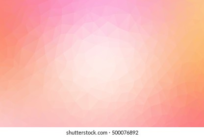 Light pink-yellow abstract mosaic background. Geometric illustration in Origami style with gradient.  The completely new template can be used for your brand book.