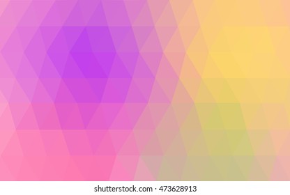 Light pink-yellow abstract polygonal background. An elegant bright illustration with gradient. Triangular pattern for your business design.