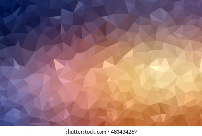 Light pink-yellow abstract polygonal background. Modern geometrical abstract illustration with gradient. Triangular pattern for your business design.
