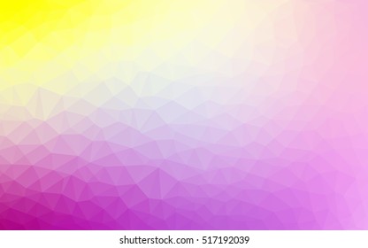 Light pink-yellow abstract polygonal template. Geometric illustration in Origami style with gradient.  Brand-new design for your business.