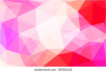 Light pink-yellow low poly background. Shining illustration, which consist of triangles. A completely new template for your business design.