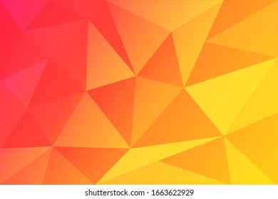 Light pink-yellow polygonal illustration, which consist of triangles. Triangular design for your business. Geometric background in Origami style with gradient