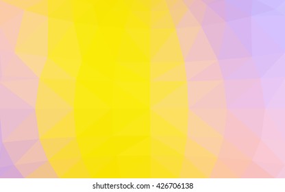 Light pink-yellow polygonal illustration, which consist of triangles. Triangular design for your business. Geometric background in Origami style with gradient.
