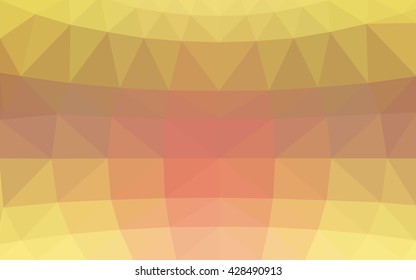 Light pink-yellow polygonal illustration, which consist of triangles. Triangular design for your business. Geometric background in Origami style with gradient.