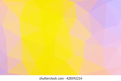 Light pink-yellow polygonal illustration, which consist of triangles. Triangular design for your business. Geometric background in Origami style with gradient.