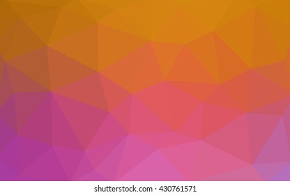 Light pink-yellow polygonal illustration, which consist of triangles. Triangular design for your business. Geometric background in Origami style with gradient.