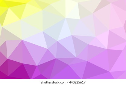 Light pink-yellow polygonal illustration, which consist of triangles. Triangular design for your business. Geometric background in Origami style with gradient.