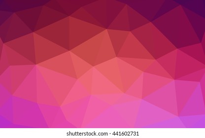 Light pink-yellow polygonal illustration, which consist of triangles. Triangular design for your business. Geometric background in Origami style with gradient.