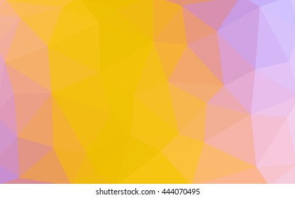Light pink-yellow polygonal illustration, which consist of triangles. Triangular design for your business. Geometric background in Origami style with gradient.