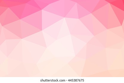 Light pink-yellow polygonal illustration, which consist of triangles. Triangular design for your business. Geometric background in Origami style with gradient.
