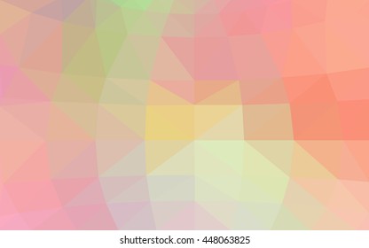 Light pink-yellow polygonal illustration, which consist of triangles. Triangular design for your business. Geometric background in Origami style with gradient.