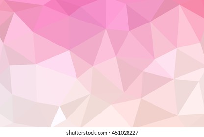 Light pink-yellow polygonal illustration, which consist of triangles. Triangular design for your business. Geometric background in Origami style with gradient.