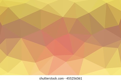 Light pink-yellow polygonal illustration, which consist of triangles. Triangular design for your business. Geometric background in Origami style with gradient.