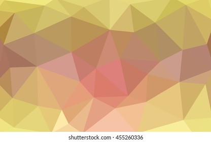 Light pink-yellow polygonal illustration, which consist of triangles. Triangular design for your business. Geometric background in Origami style with gradient.