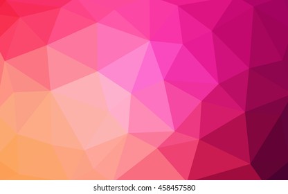 Light pink-yellow polygonal illustration, which consist of triangles. Triangular design for your business. Geometric background in Origami style with gradient.